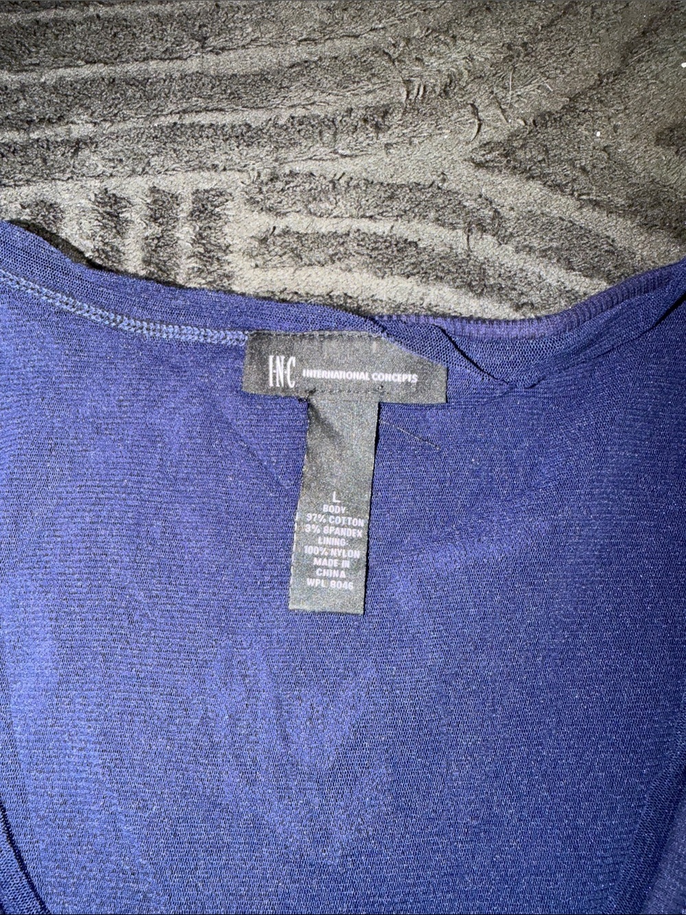INC International Concepts Navy Embellished Tank Top - Picture 6 of 7